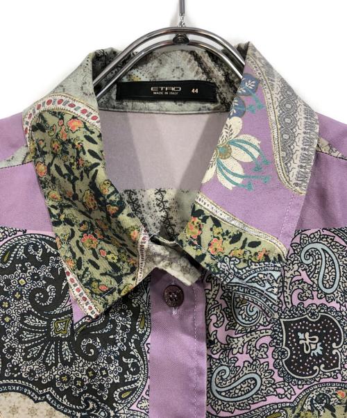 ETRO（エトロ）ETRO (エトロ) 総柄シルクシャツ パープル サイズ:SIZE 44の古着・服飾アイテム