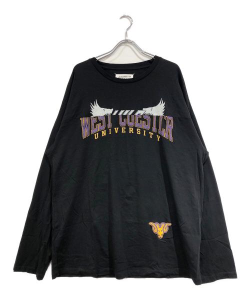 Maison Margiela（メゾンマルジェラ）Maison Margiela (メゾンマルジェラ) 再構築UNIVERSITY長袖Tシャツ ブラック サイズ:SIZE46の古着・服飾アイテム