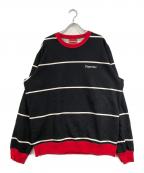 SUPREMEシュプリーム）の古着「STRIPED CREWNECK」｜ブラック