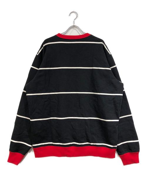 SUPREME（シュプリーム）Supreme (シュプリーム) STRIPED CREWNECK ブラック サイズ:SIZE Lの古着・服飾アイテム