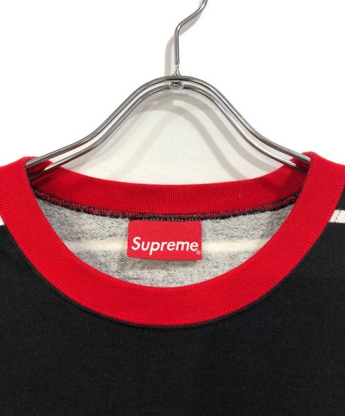 SUPREME（シュプリーム）Supreme (シュプリーム) STRIPED CREWNECK ブラック サイズ:SIZE Lの古着・服飾アイテム