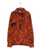 Vivienne Westwood manヴィヴィアン ウェストウッド マン）の古着「オーブ刺繍総柄ポロシャツ」｜オレンジ