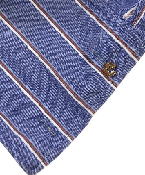 Vivienne Westwood man（ヴィヴィアン ウェストウッド マン）Vivienne Westwood man (ヴィヴィアン ウェストウッド マン) オーブ刺繍ストライプシャツ ブルー×ホワイト サイズ:SIZE 44の古着・服飾アイテム