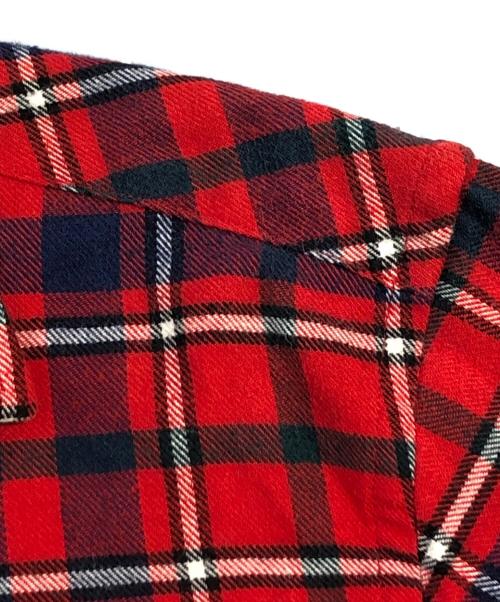 Vivienne Westwood man（ヴィヴィアン ウェストウッド マン）Vivienne Westwood man (ヴィヴィアン ウェストウッド マン) オーブ刺繍チェックシャツ レッド×ネイビー サイズ:SIZE 44の古着・服飾アイテム