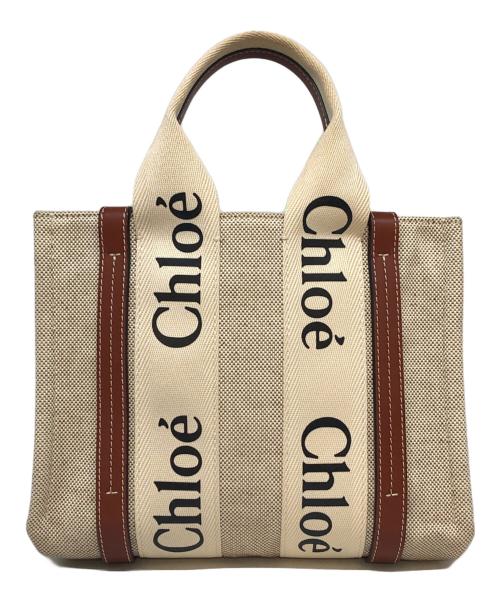 Chloe（クロエ）Chloe (クロエ) WOODYキャンバススモールトートバッグ ベージュの古着・服飾アイテム