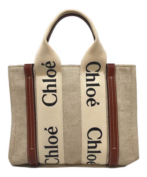 Chloe（クロエ）Chloe (クロエ) WOODYキャンバススモールトートバッグ ベージュの古着・服飾アイテム