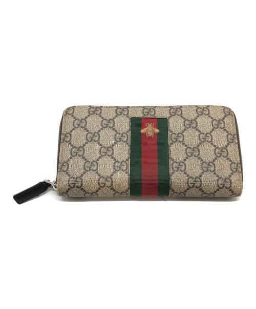 GUCCI（グッチ）GUCCI (グッチ) ラウンドファスナー長財布 ブラウンの古着・服飾アイテム
