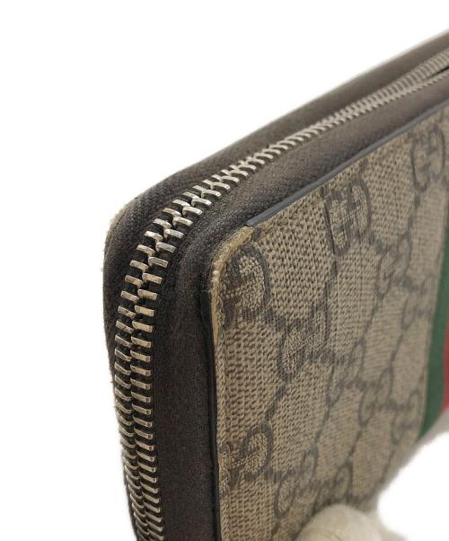 GUCCI（グッチ）GUCCI (グッチ) ラウンドファスナー長財布 ブラウンの古着・服飾アイテム