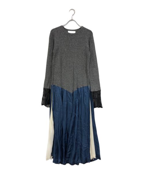 TOGA PULLA（トーガ プルラ）TOGA PULLA (トーガ プルラ) 切替デザインワンピース ネイビー×グレー サイズ:SIZE 40の古着・服飾アイテム