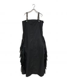 TOGA PULLA（トーガ プルラ）の古着「TWILL FRINGE DRESS」｜ブラック