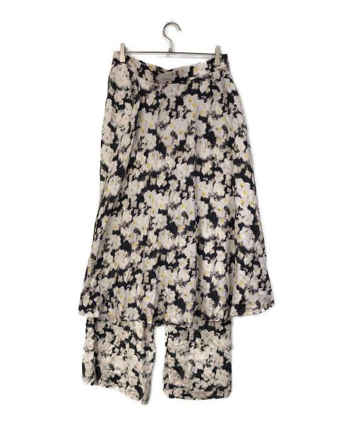 TOGA PULLA（トーガ プルラ）TOGA PULLA (トーガ プルラ) RAYON PRINT SKIRT PANTS ピンク×ブラック サイズ:SIZE 40の古着・服飾アイテム