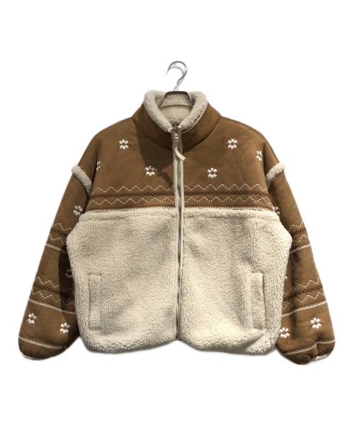 UGG（アグ）UGG (アグ) Marlene Jacket ブラウン×ベージュ サイズ:SIZE Lの古着・服飾アイテム