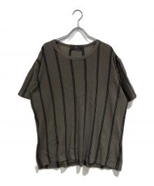 YOHJI YAMAMOTO（ヨウジヤマモト）の古着「ストライプメッシュカットソー」｜グリーン×ネイビー