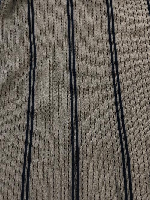 YOHJI YAMAMOTO（ヨウジヤマモト）YOHJI YAMAMOTO (ヨウジヤマモト) ストライプメッシュカットソー グリーン×ネイビー サイズ:SIZE 3の古着・服飾アイテム