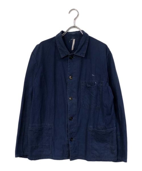 USED（USED）USED (ユーズド) フレンチワークジャケット ブルー サイズ:SIZE 48の古着・服飾アイテム