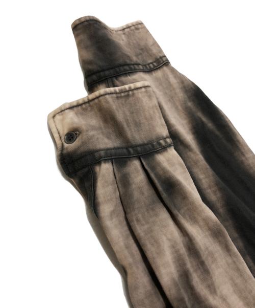 Y's（ワイズ）Y's (ワイズ) 色ムラ加工花柄プリント長袖 ボタンシャツ ブラウン サイズ:SIZE 3の古着・服飾アイテム