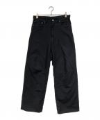 UNUSEDアンユーズド）の古着「Wide glitter pants」｜ブラック