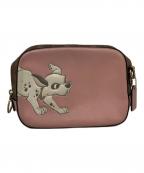 COACH×DISNEYコーチ×ディズニー）の古着「コラボショルダーバッグ」｜ピンク×ブラウン