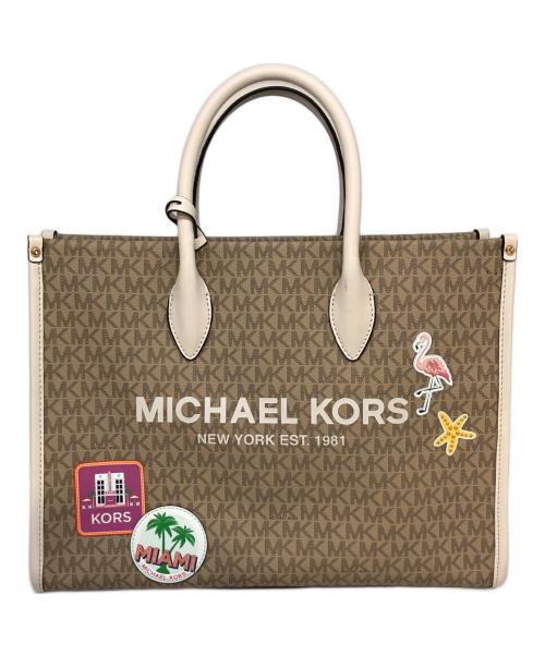 MICHAEL KORS（マイケルコース）MICHAEL KORS (マイケルコース) シグネチャートートバッグ ベージュの古着・服飾アイテム