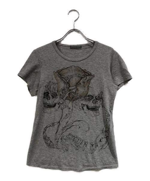 ALEXANDER McQUEEN（アレキサンダーマックイーン）ALEXANDER McQUEEN (アレキサンダーマックイーン) スカルプリントTシャツ グレー サイズ:SIZE 36の古着・服飾アイテム