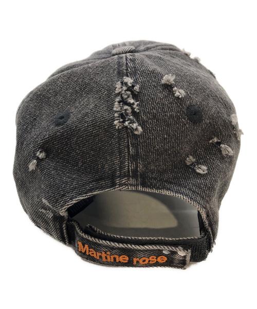 MARTINE ROSE（マーティン・ローズ）Martine rose (マーティン・ローズ) ダメージ加工デニムキャップ ブラック サイズ:1の古着・服飾アイテム