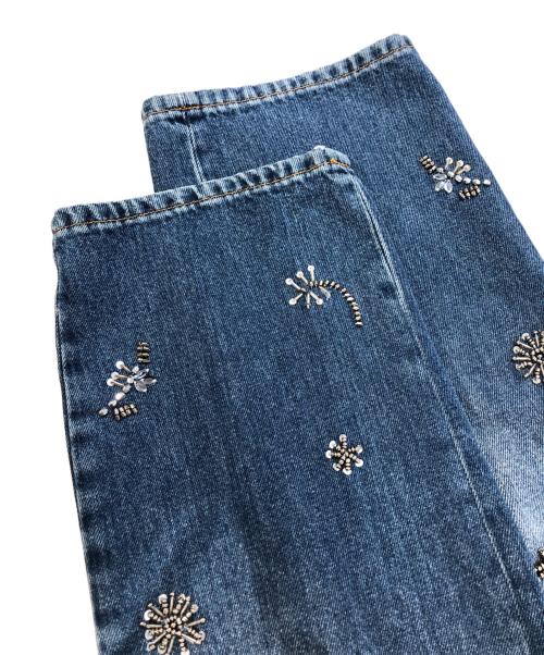 WEEKEND Max Mara（ウィークエンド マックスマーラ）WEEKEND Max Mara (ウィークエンド マックスマーラ) ビーズ刺繍デニムパンツ インディゴ サイズ:SIZE 34の古着・服飾アイテム