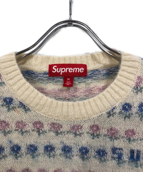 SUPREME（シュプリーム）Supreme (シュプリーム) FLOWERS METALLIC SWEATER ホワイト サイズ:SIZE Mの古着・服飾アイテム
