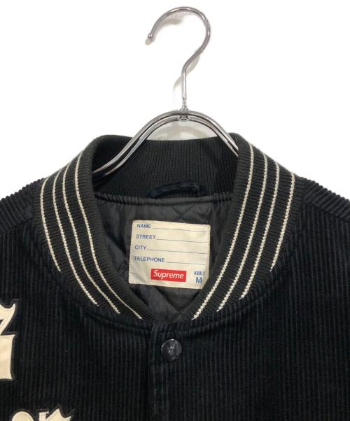 SUPREME（シュプリーム）Supreme (シュプリーム) OLD ENGLISH CORDUROY VARSITY JACKET ブラック サイズ:SIZE Mの古着・服飾アイテム