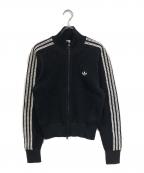 adidasアディダス）の古着「ニット クロシェ ファイヤーバード トラックトップ」｜ブラック