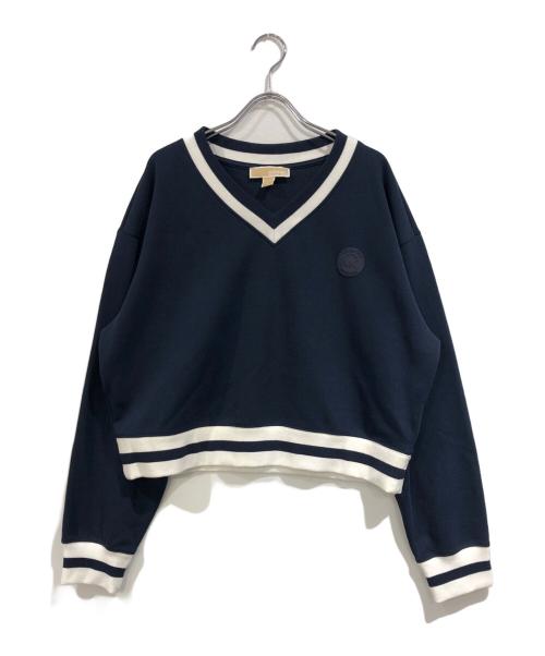 MICHAEL MICHAEL KORS（マイケル マイケルコース）MICHAEL MICHAEL KORS (マイケル マイケルコース) Cotton Blend Knit Sweater ネイビー サイズ:SIZE XLの古着・服飾アイテム