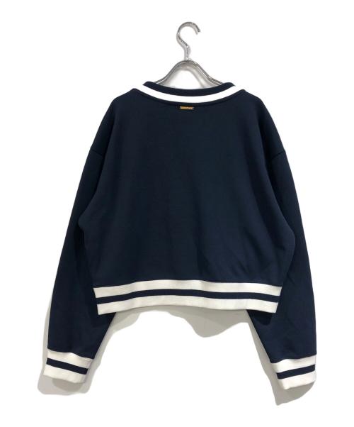 MICHAEL MICHAEL KORS（マイケル マイケルコース）MICHAEL MICHAEL KORS (マイケル マイケルコース) Cotton Blend Knit Sweater ネイビー サイズ:SIZE XLの古着・服飾アイテム