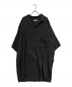 Yohji Yamamoto pour hommeヨウジヤマモト プールオム）の古着「セルロース半袖シャツ」｜ブラック