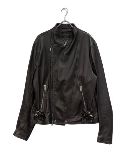 EMPORIO ARMANI（エンポリオ アルマーニ）EMPORIO ARMANI (エンポリオ アルマーニ) ダブルライダースジャケット ブラウン サイズ:SIZE 56の古着・服飾アイテム