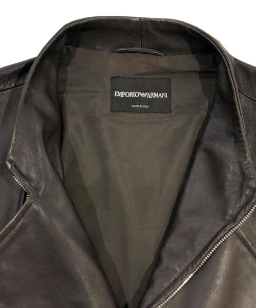 EMPORIO ARMANI（エンポリオ アルマーニ）EMPORIO ARMANI (エンポリオ アルマーニ) ダブルライダースジャケット ブラウン サイズ:SIZE 56の古着・服飾アイテム