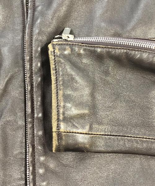 EMPORIO ARMANI（エンポリオ アルマーニ）EMPORIO ARMANI (エンポリオ アルマーニ) ダブルライダースジャケット ブラウン サイズ:SIZE 56の古着・服飾アイテム