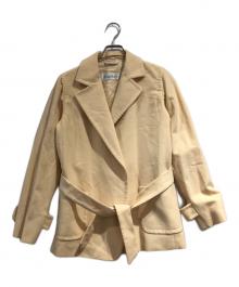 MaxMara（マックスマーラ）の古着「ベルテッドジャケット」｜ベージュ