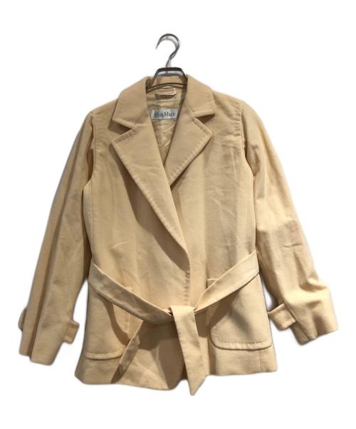 MaxMara（マックスマーラ）MaxMara (マックスマーラ) ベルテッドジャケット ベージュ サイズ:40の古着・服飾アイテム