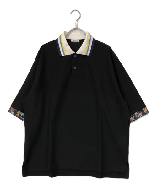 HERALBONY（ヘラルボニー）HERALBONY (ヘラルボニー) ニットコンビポロ「海の図鑑」 ブラック サイズ:SIZE Lの古着・服飾アイテム
