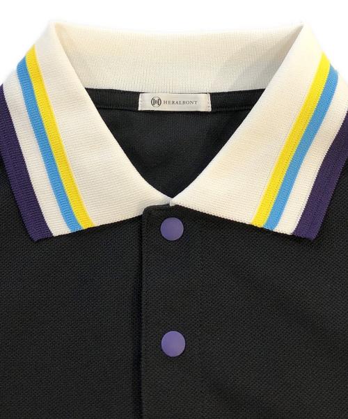 HERALBONY（ヘラルボニー）HERALBONY (ヘラルボニー) ニットコンビポロ「海の図鑑」 ブラック サイズ:SIZE Lの古着・服飾アイテム