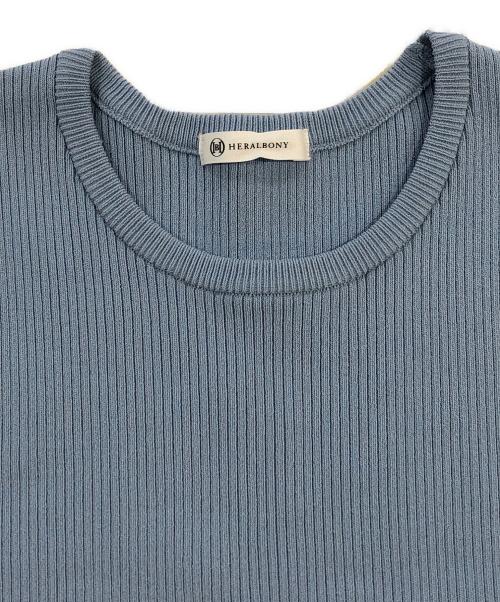 HERALBONY（ヘラルボニー）HERALBONY (ヘラルボニー) ニットコンビワンピース「壁」 スカイブルーxグリーン サイズ:SIZE Freeの古着・服飾アイテム