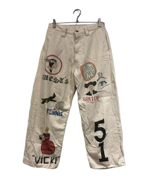 WESTOVERALLS（ウエストオーバーオールズ）WESTOVERALLS (ウエストオーバーオールズ) Are You Different (アーユーディファレント) MEMORIAL TROUSERS アイボリー サイズ:SIZE 81cm (W32)の古着・服飾アイテム