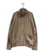 AMBERGLEAMアンバーグリーム）の古着「acquard Knit Drivers Jacket」｜ベージュ