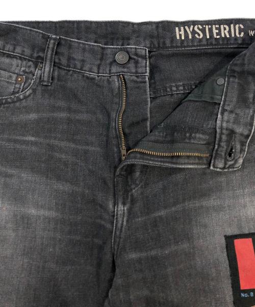 Hysteric Glamour（ヒステリックグラマー）Hysteric Glamour (ヒステリックグラマー) ダメージ加工デニムパンツ ブラック サイズ:SIZE 34の古着・服飾アイテム