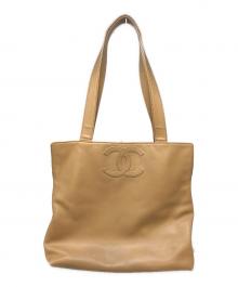 CHANEL（シャネル）の古着「ココマーク/ラムスキントートバッグ」｜ベージュ