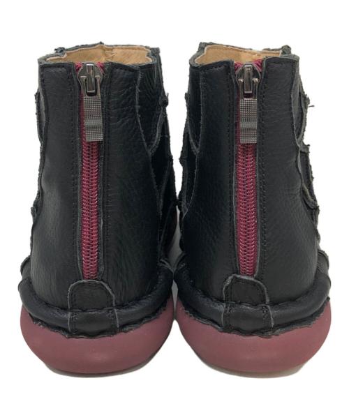 estacion（エスタシオン）ESTACION (エスタシオン) フラワーモチーフ本革レザーブーツ ブラック サイズ:SIZE Mの古着・服飾アイテム