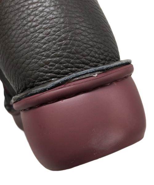 estacion（エスタシオン）ESTACION (エスタシオン) レザーパッチワークジップショートブーツ ブラック サイズ:SIZE Mの古着・服飾アイテム
