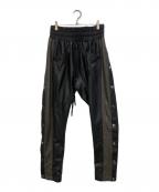 CVTVLISTカタリスト）の古着「LEATHER SIDESNAP PANTS」｜ブラック