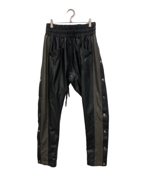 CVTVLIST（カタリスト）CVTVLIST (カタリスト) LEATHER SIDESNAP PANTS ブラック サイズ:SIZE 1の古着・服飾アイテム
