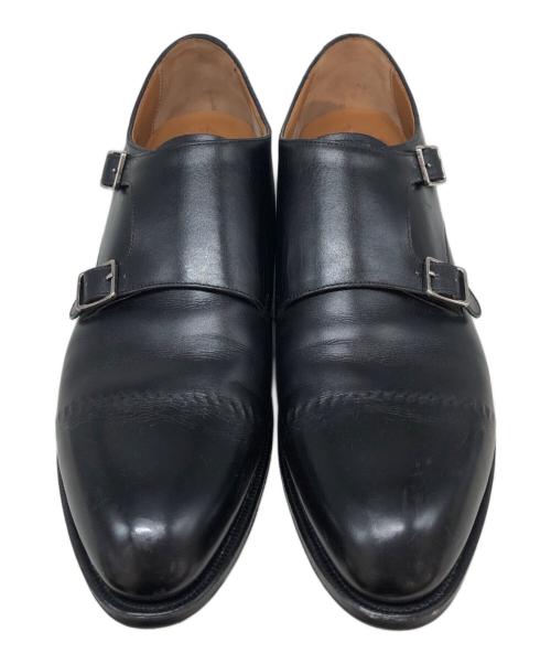 SHETLAND FOX（シェットランドフォックス）SHETLAND FOX (シェットランドフォックス) ダブルモンクストラップシューズ ブラック サイズ:SIZE 7の古着・服飾アイテム