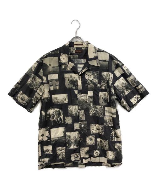 Paul Smith COLLECTION（ポールスミス コレクション）Paul Smith COLLECTION (ポールスミス コレクション) 総柄シャツ ベージュ×ブラック サイズ:SIZE Lの古着・服飾アイテム